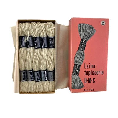 DMC Embroidery Wool Ecru 10 Skeins Original Box Laine Tapisserie Vintage New - Image 1 of 4