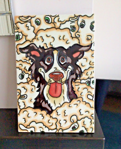 The Art of Arora Ceramic Border Collie Dog Wall Plaque / Free Standing