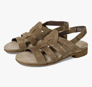 NEW Munro Corine Women's Slingback Sandal Taupe Brown Suede Leather 7.5SS NARROW - Foto 1 di 9