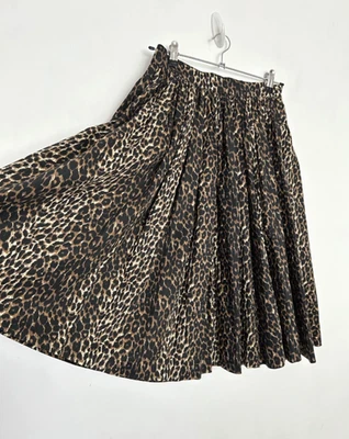 Falda Columpio Micheline Pitt X Vixen Leopardo Salvaje Bolsillos Acampanados Midi EE. UU. Talla M Foto 1 de 4