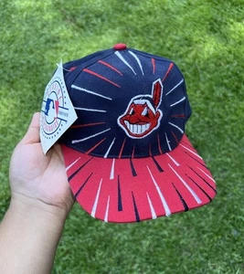 NWT Vintage Cleveland Indians Drew Pearson 90s Diamond Arrow MLB Snapback Hat - Picture 1 of 14