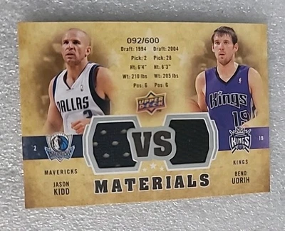 Jason Kidd Beno Udrih 2009-10 Upper Deck VS Dual Materials /600 #VS-KU HOF - Image 1 of 4
