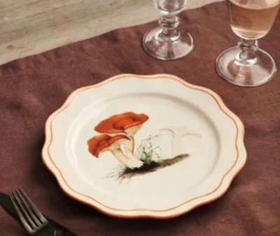 NUEVO CON ETIQUETAS ANTHROPOLOGIE TERRAIN CERÁMICA GRES HONGOS CURVO HONGOS PLATO DE SETAS NARANJA Foto 1 de 3