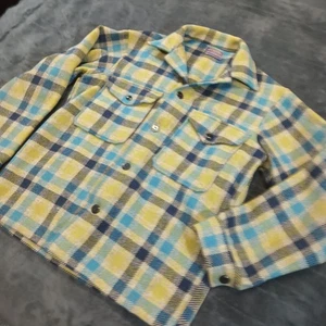 Vintage Pendleton Pure Wool Field Jacket 1960s Mens M Green Plaid USA Made - Picture 1 of 11