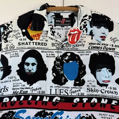 Vtg Dragonfly The Rolling Stones Some Girls Shirt Mens XL Camp 2002 NWT Y2K New - Image 1 of 4