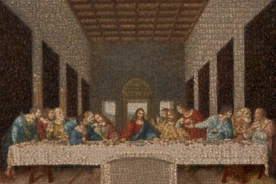 MOSAICO 24" × 36" Galeria-Tela embrulhada – A Última Ceia de Leonardo da Vinci. - Imagem 1 de 4