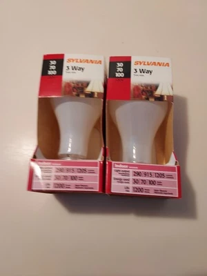 Sylvania 3 Way Lightbulbs (2) 30/70/100  - Image 1 of 4