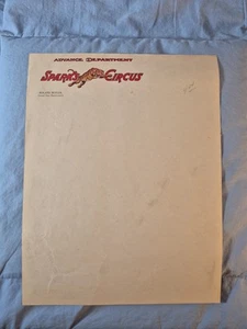 Vintage SPARKS CIRCUS Advance Department Letterhead Blank Sheet Roland Butler - Picture 1 of 3