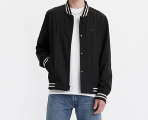 Levi's Men's Cavalry Twill Varsity Bomber Jacket | Black | M - NEW - Picture 1 of 2