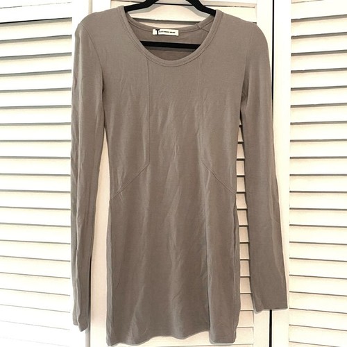 Abito tunica Alexander Wang taglia XS neutro tortora manica lunga modal spandex