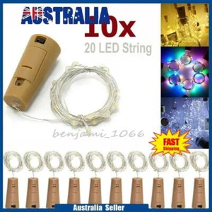 10X 20LED Fairy Light Wine Bottle String Lights Cork Copper Wire Christmas Decor - Picture 1 of 17