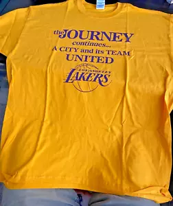 Los Angeles Lakers Gold T-shirt 2008 2009 NBA Playoffs XL size Extra Large L.A. - Picture 1 of 7