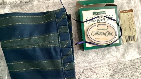 Longaberger Basket Liner & Tie-On fits 2003 Basket (2 items 1 price) Great Price Cover