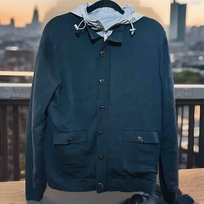 Chaqueta Zara Hombre Negra Algodón Cremallera Completa Básica Forrada Talla L Informal Capucha L Lluvia Foto 1 de 4