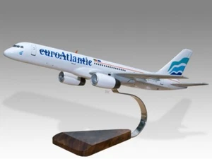 Boeing 757-200 EuroAtlantic Desk Wood Airplane New Model Small Scale 1/130 - Picture 1 of 13