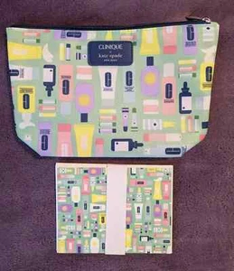 Clinique x Kate Spade Makeup Cosmetic Zipper Bag + Notecards With Envelopes NEW - Picture 1 of 3