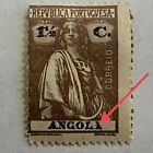 ERROR 1914 1924 ANGOLA PORTUGAL STAMP #121 OR 158C WITH MISSING INK ON 2ND "A"