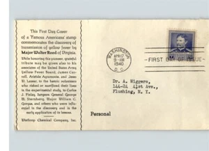Major WALTER REED, 1940 First Day of Issue by Winthrop Chemical Co., Inc. Dr. Wa - Picture 1 of 1