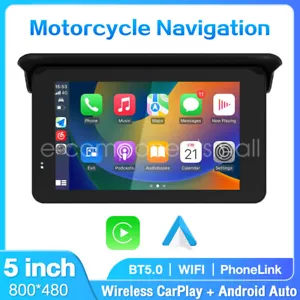 5" Motorcycle GPS Navigator Wireless Carplay Android Auto Navigation Waterproof - Picture 1 of 20