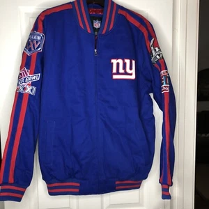 Men's NFL TEAM Brushed Twill Super Bowl Jacket NEW YORK GIANTS Large - Picture 1 of 11