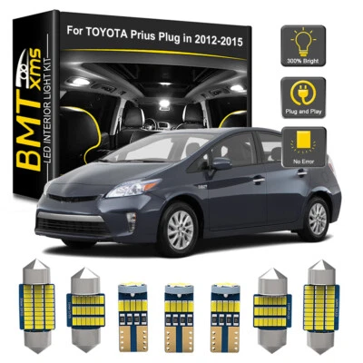 12x Interior LED Light Bulbs Map For Toyota Prius Plug-in 2012-2015 3 Color Foto 1 de 4