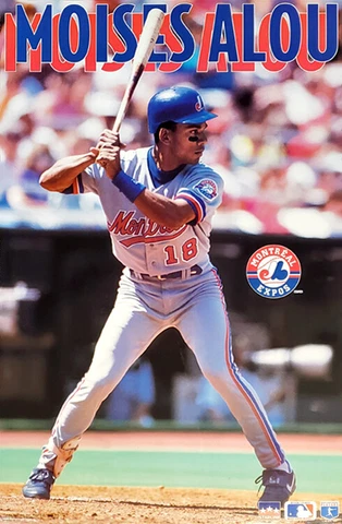 Moises Alou SUPERSTAR Montreal Expos 1994 Vintage Original MLB 22x34 POSTER Cover