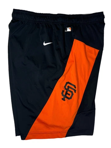 Men's Nike Dri-Fit MLB San Francisco Giants Athletic Shorts Size Large Black Cover