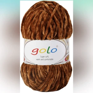 Golo Chenillegarn 3,5 Unzen weiches Chenillegarn Stricken braun - Bild 1 von 9