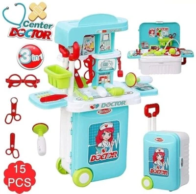 Comprehensive 3 in 1 Doctor Accessories Trolly Suitcase Playset for Kids Gift 3+ - Image 1 of 4