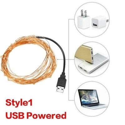 100 LED Solar Power Fairy Light String Garden Outdoor - Cool White - Image 1 of 4