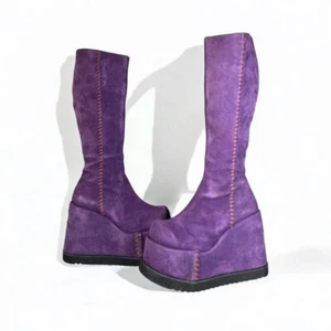Womens Platform Punk Cosplay Lolita Shoes Boots Western Very High Wedge Heel New - Picture 1 of 3