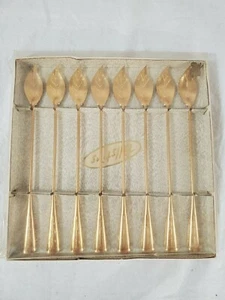Vintage Mid Century Modern Aluminium Tallstirs Getränk Blattgold Rührstäbchen Set 8-teilig - Bild 1 von 11