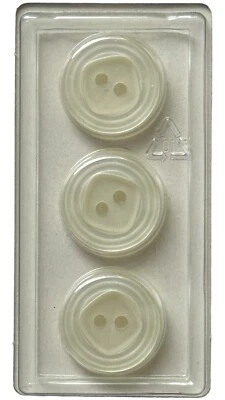 Buttons Ivory Round Square Center 2-Hole 3-Pack 5/8" 15MM Vintage Dill 36 - Image 1 of 4