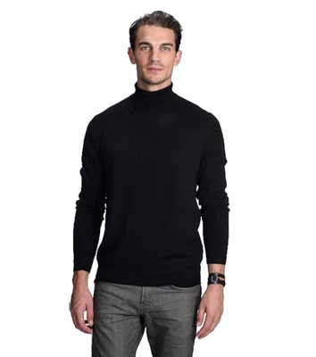 Suéter básico de cuello alto State Cashmere para hombre talla XL negro manga larga NUEVO Foto 1 de 4