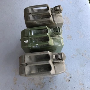 X3Vintage Green Steel Metal 20L Jerry Can Fuel Storage FFA Marked Military Style - Picture 1 of 4