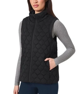 NUEVO Chaleco Acolchado Kirkland Signature Para Mujer L Negro Poliéster/Algodón Cremallera Completa - Imagen 1 de 5