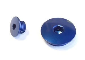 Works Connection Blue Aluminum Engine Plug Set (24-550) - Image 1 of 1