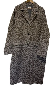 NWT Old Navy Oversized Soft-Brush Snow Leopard Print Coat Womens XXL Tall Trench - Picture 1 of 9