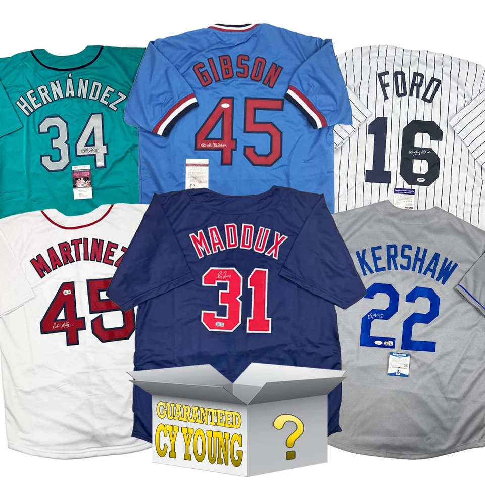 Cy Young Autographed/Signed Baseball Jersey Mystery Box with PSA JSA Beckett COA - Image 1 of 1