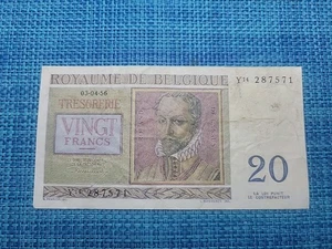 🇧🇪 Belgium 20 francs P-132 P-132b 3 April 1956 BANKNOTE 080325-4 - Picture 1 of 2