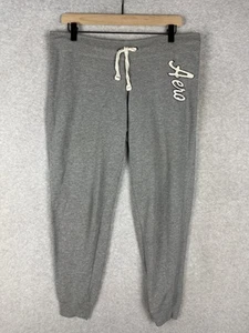 Aeropostale Sweatpants Womens Medium Gray Fleece Joggers Lounge Drawstring Aero - Picture 1 of 10