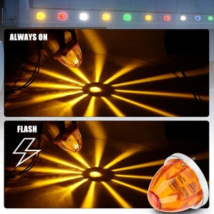 LED Watermelon Side Marker Light Amber Turn Signal Flash Strobe Truck Trailer - Picture 1 of 10