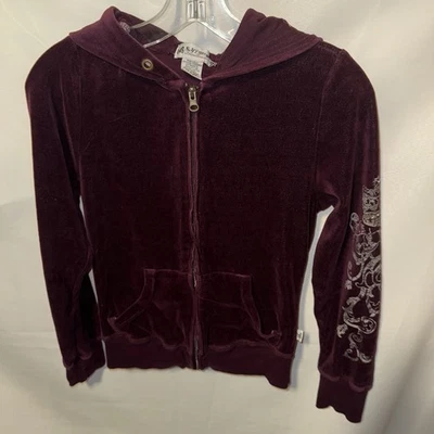 Sudadera con Capucha Vintage Autoestima Y2K Terciopelo Cremallera Glamour Estrás Adornada Pequeña Foto 1 de 4