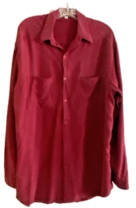 Tianello Vintage langes rotes Hemd, 100% Tencel, LS, Brusttaschen, Größe =siehe unten - Bild 1 von 3