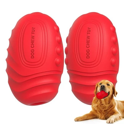 Pack Of 2: Squeaky Dog Ball for Aggressive Chewers Large Breed Tough Toys Rubber - Image 1 of 4