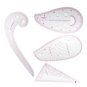 Pattern Sewing Rulers Set, 4 Styles Plastic Sew French Curve Ruler, Metric - Picture 1 of 7