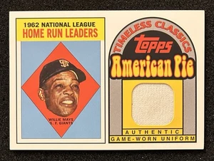 2001 Topps American Pie #3 Willie Mays 1962 Home Run Leaders Game Used Jersey - Picture 1 of 2