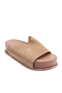 Wal & Pai Womens Leather Open Toe Slide On Platform Sandals Brown Size 38 8 - Picture 1 of 5
