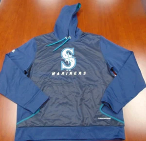 NEW MAJESTIC MLB SEATTLE MARINERS HOODED THERMABASE SWEATSHIRT SIZE L - Picture 1 of 4