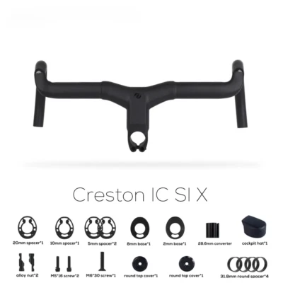 Manillar de bicicleta de cabina de una pieza enfocado en carbono Creston Ic Sl para carretera de grava Foto 1 de 4